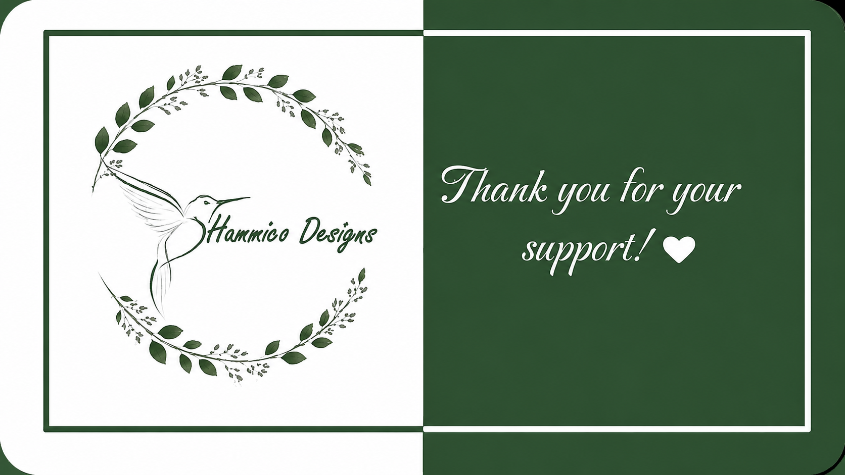 Hummico Designs business card